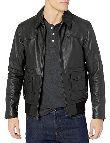 John Varvatos Star USA Men's Reese DBL Pckt LTHR JKT W Velvet Trim, Black, L