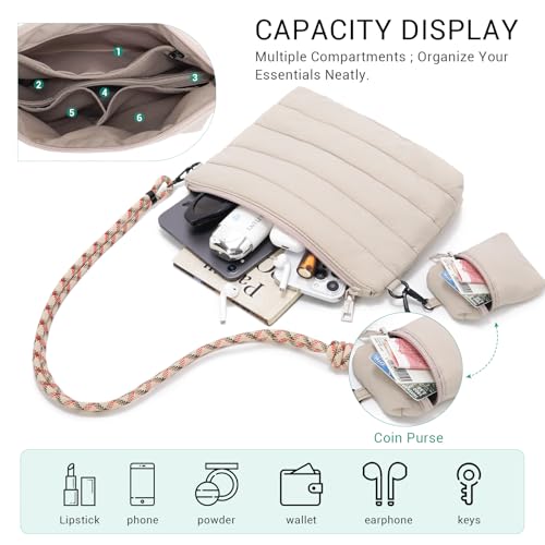 Image of ACUARIO Crossbody Bags for Women - Puffy Tote Bag Purse for Work, Travel, Shoulder Handbag with Small Wallet