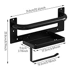 Black Toilet Paper Holder with Assist Bar Toilet Grab Bar Stainless Steel - Image 4