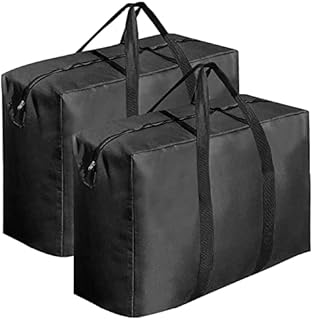 2 Pack Moving Bags Large Storage Bags With Zips, Storage Tote for Space Saver Bags Storage Duvet, Blankets, Clothes,Holiday Decoration Items