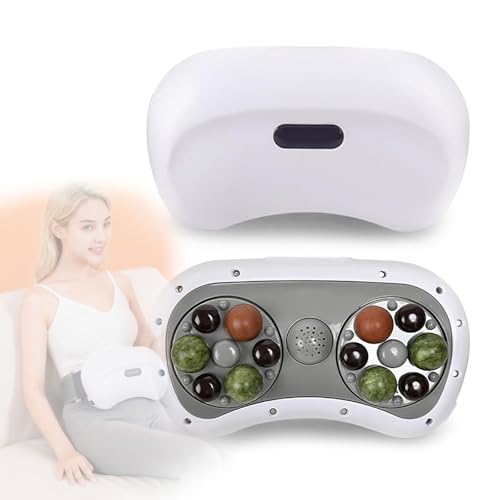 Masajeador abdominal eléctrico, instrumento de amasado para abdomen con doble disco grande, 12 imanes para masaje profundo, ajuste de 3 niveles, ajuste de temperatura de 3 velocidades, para abdomen y cintura miniatura 1