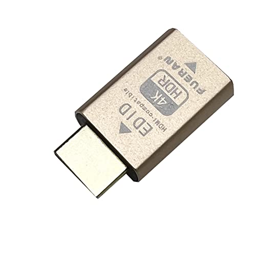 Fueran Hdmi Pass-Through Edid Emulator For With Video Splitters, Switches And Extenders，Av Receiver(Fit-Headless) 4Rd Generrtion Emulator Adapter 4K 3840X2160@60H（Fix 120Hz Not Showing Problem ） #TOP5