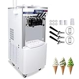 High-Efficiency Commercial Soft Serve Ice Cream Machine - 20-28L/H Capacity, Auto Clean...