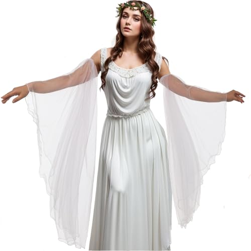 UniqKaliber Victorian Long Tulle Gloves Detachable Sleeves Gothic Wedding Dress Accessories Arm Covers for Halloween Costume