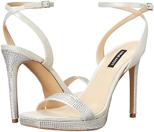 Nine West Women's Zadien2 Heeled Sandal, Silver, 9.5 | Image 6