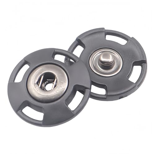 10 Sets Clear Transparent Press Snap Buttons Fasteners for Coat Shirt Clothing Bag DIY Sewing (Black, 18mm)