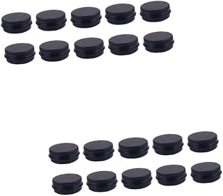 Beavorty 2 Juegos De Tarros Redondos De Aluminio para Cremas De 30 Ml para Cosméticos De Viaje De Metal Vacíos para Cremas Color Negro 20 Unidades.
