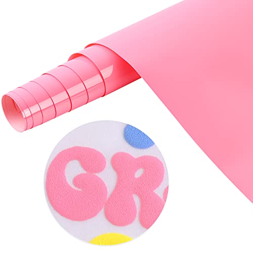Tintnut Pink Puff Iron on Vinyl - 10" x 6ft 3D Soft Pink Puff HTV Roll Heat Transfer Vinyl Foaming Colorful Puffy Printable Vinyl for T-Shirts DIY