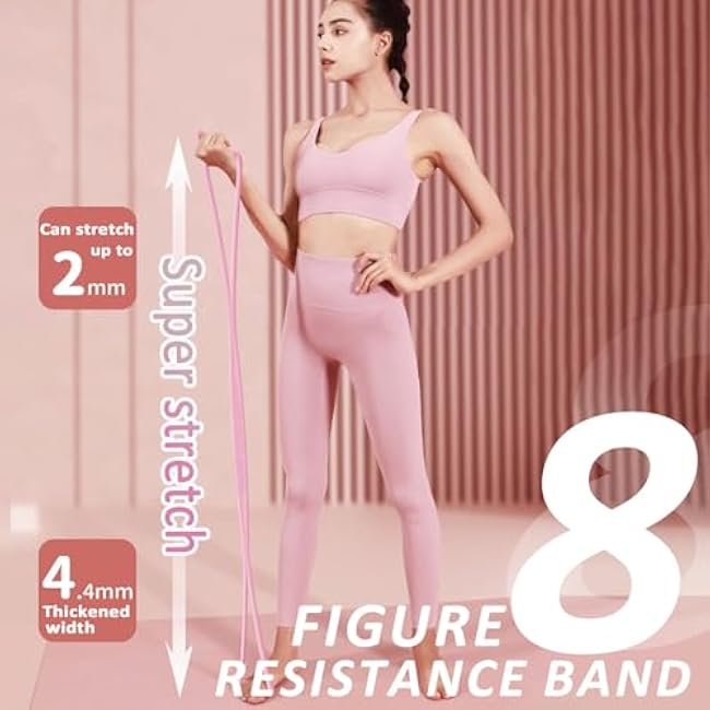 Figure 8 Resistance Bands for Women & Men ¨C 15LB Silicone Pull Rope for Shoulder, Back & Arm Workout ¨C Non-Slip Handles, Home Gym, Yoga & Physical Therapy ¨C Toning, Posture Correction