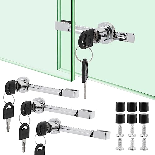 Opiniones y reviews de Candado para vitrina los mejores 10. 35 Jaeskeclip - Juego de 3 candados de vitrina, cerradura de puerta de vidrio deslizante con llave, resistente al agua, seguro para gabinete de medallas, gabinete minorista, baño...