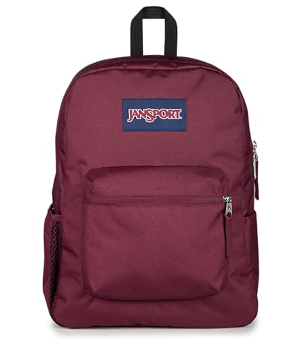 JanSport Cross Town Backpack - Simple Bag for Everyone with 1 Main Compartment Front Utility Pocket - Premium Class Accessories - Cherry Lacquer