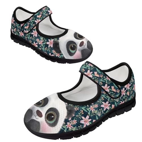 JoyLamoria House Panda Flower Design Womens Shoes Flats Dress Loafers Nurse Non Slip Orthopedic Lightweight Travel