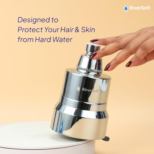 Image of RiverSoft DIVA-03 Shower Filter for Hard Water with 15 Stages | 3 Mode Spray Setting | Shower Head Filter (Chrome, Pack of 1)