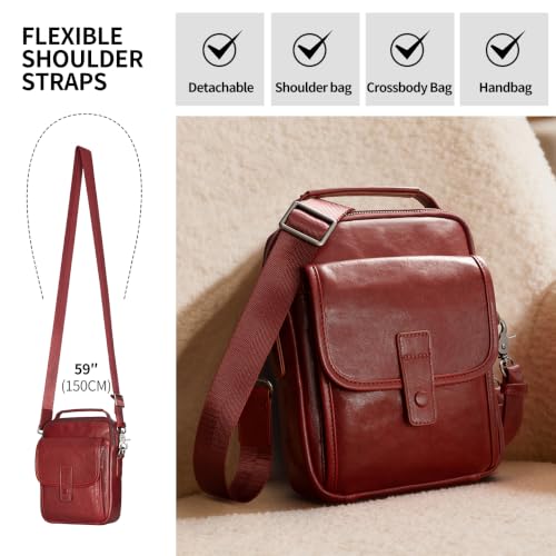 Image of Augus Genuine Leather Small Messenger Bag Crossbody