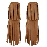 Women' Hippie Fringe Boot Covers 60s 70s Theme Hippie Warm Leg Brown Boots Covers Tassel Hippy Costume Accessories for Women,Fun American Indian Pocahontas Halloween Cosplay Dressing Party