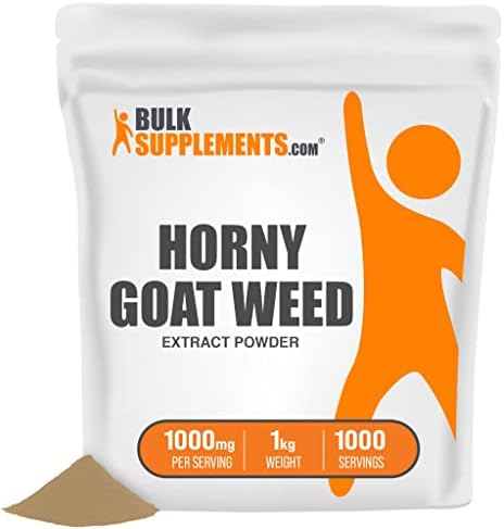 BulkSupplements.com Horny Goat Weed Extract Powder - Herbal Supplements Powder, Energy Support - Gluten Free - 1000mg per Serving, 100 Servings (1 Kilogram - 2.2 lbs)