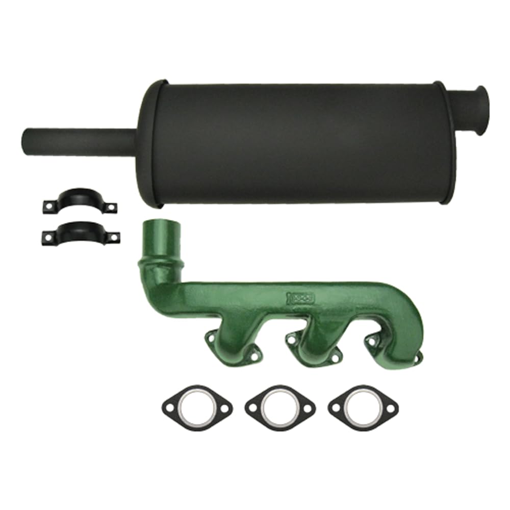 Generic T20252 Manifold/AL27388 Muffler Kit for John Deere Tractors T20006, T19978+