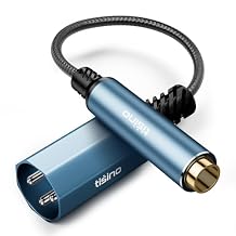 Tisino 1/4" to XLR Adapter 0.3m/1FT, Balanced 1/4" Female to XLR Male Stereo Audio Adapter Interconnect Cable for Mixers, Microphones, Amplifiers, Guitars, PA
