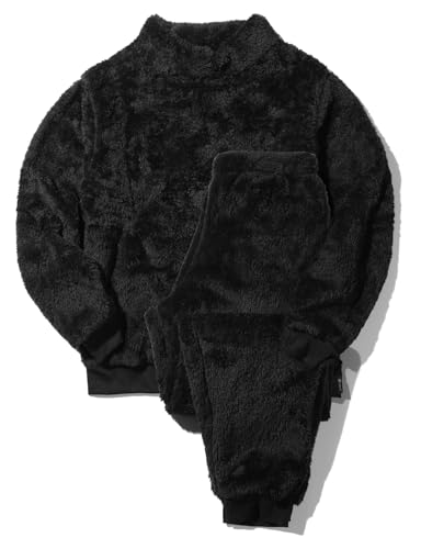 [Nutopia] ふわもこ毛布パジャマ ファーフリース ブラック/3L