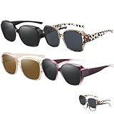 agogue 4 Stück Modevoll Sonnenbrille Über Normale Brille, Überzieh Sonnenbrille Damen Überzieh Sonnenbrille Herren, Überbrille Sonnenbrille Damen Geeignet für Tägliche Ausflüge Autofahren Sonnenbaden