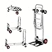 Folding Hand Truck 2 in 1 Aluminum Design 400 lbs Capacity Heavy Duty Industrial Collapsible Cart for Warehouses Offices Homes with Tool Free Conversion and Corrosion Resistant Build
