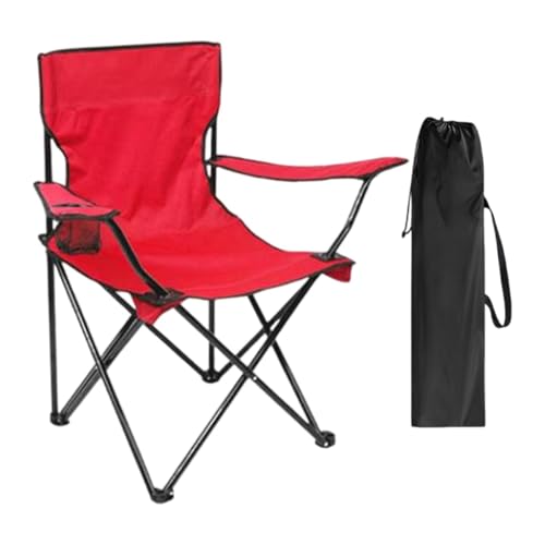 Siège portable de camping harayaa rouge avec poche intégrée - 2