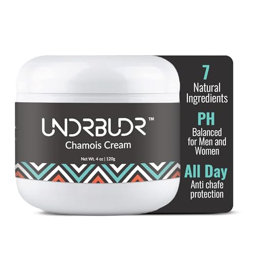 UNDRBUDR Chamois Cream for Cycling Runners Athletes - Anti Chafing Cream for Men and Women with Aloe Shea Butter & Vitamin E - Reduces Saddle Sores Low Friction Formula (4 oz)