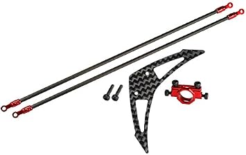 MICROHELI Aluminum/Carbon Fiber Tail Boom Support Mount Set RED - Blade 230S / 230S V2 / 250 CFX