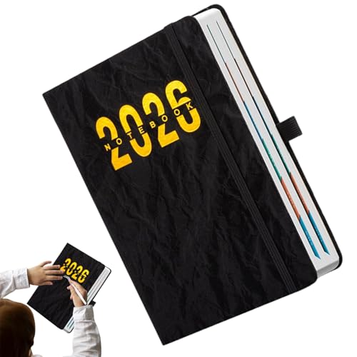 Xvilmaun 2026プランナー | A5 サイズ 防水カバー付き スケジュール帳,月間プランンナー 2026年 カレンダー手帳 - ホーム スクール 大学 オフィス用 予定管理 学業計画 女性 男性 クリスマス ギフト