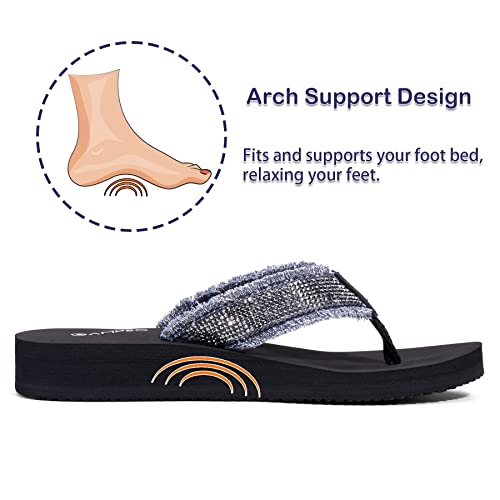 Ampeo Women's Arch Support Flip Flops Comfortable Casual Summer Beach Thong Sandals
