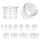 ZS 1 Pair Glass Ear Gauges | Hypoallergenic Single Flare Ear Tunnels | Lightweight Ear Stretchers Piercing Jewelry with O-Rings | Sizes 2G to 1 Inch (Clear,2g(6mm))