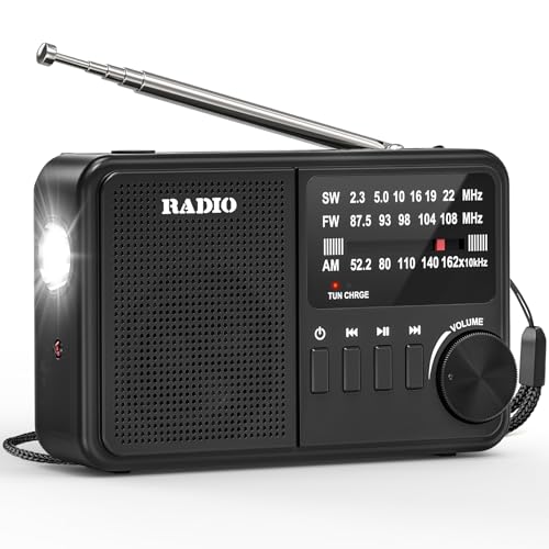 Petite Radio, Radio Portable AM/FM/SW, Radios Alimentée par Secteur ou Piles, Idéale pour Le Jogging ou Les Promenades dans Le Parc