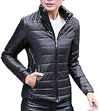  Mujer Chaqueta Ligera Abrigo Deporte (Negro, L)