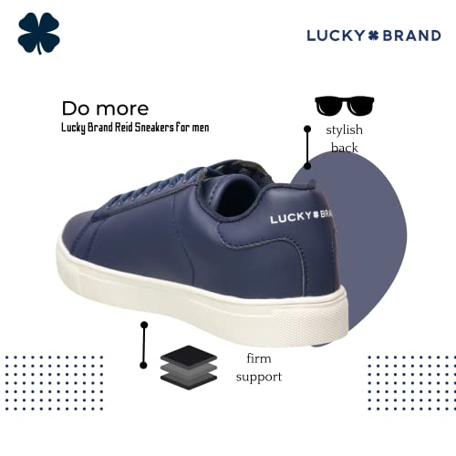 Lucky Brand Men's Low-Top Casual Navy Leather Fashion Sneakers Size 7 #TOP5