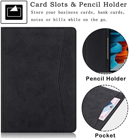 KATUMO Case for Samsung Galaxy Tab S7 FE / S7 Plus / S8 Plus 12.4", Slim Lightweight [Corner Protection] Multi-Angle Viewing Stand Cover with Pocket and Pencil Holder, Auto Wake Sleep