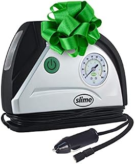 Slime 12V Tire Inflator Portable Air Compressor Auto Pump with 100 psi Gauge