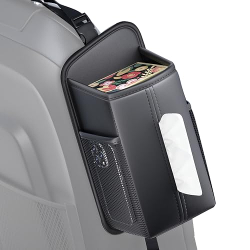 Genérico Organizador De Asiento Para Coche - Caja De Pañuelos De Para Almacenamiento En Asiento De Coche | Porta Pañuelos De PU De Gran Capacidad Accesorios Para Teléfonos Móviles Y Conducción