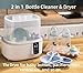 Bottle Cleaner and Dryer, Fast Electric Steam Dryer for Baby Bottles Pacifier Breast Pump, Baby Bottle Steam Dryer, Dries Faster Large Capacity Holds 6 Bottles, LED Display Auto-Off Baby Bottle Washer
