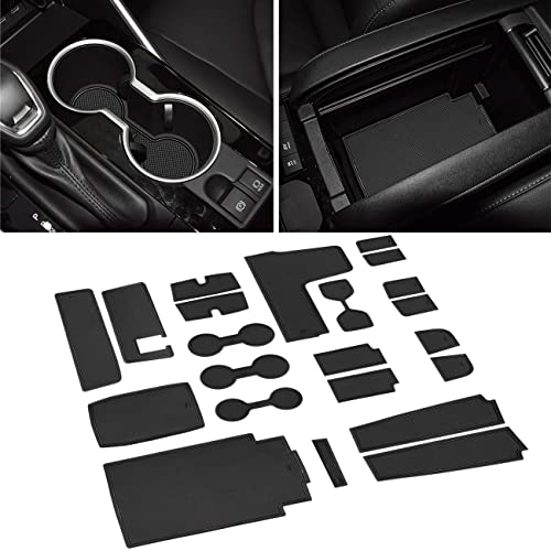 SENSHINE for Toyota Highlander Accessories 2026 2025 2020-2024 Anti Dust Cup Holder Insert Center Console Shifter Trim Door Packet Mats Premium Custom Interior 22PC Set (Bench Seat,Black Trim)