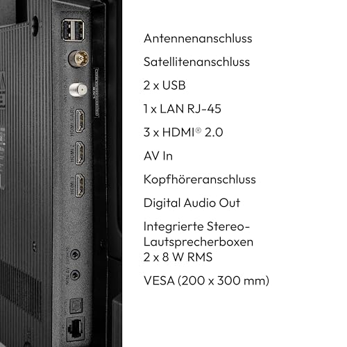 MEDION 125,7 cm (50 Zoll) QLED Fernseher (Smart-TV, Dolby Vision HDR, HBO Max, MagentaTV, Prime Video, Disney+, DAZN, Paramount+, Dolby Atmos, VIDAA Store, HbbTV, PVR, Bluetooth, MD 850601) 5