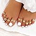 Hremhoo Toe Rings Sets for Women Gold Stackable Open Toe Ring Adjustable Vintage Knuckle Ring Bohemian Summer Beach Foot Tail Rings Toe Rings for Women (Style-Gold Heart)