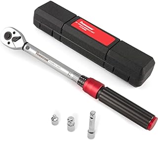FOURROBBER Torque Wrench Set 3/8-inch Drive Click Dual-Direction Adjustable 72-Tooth Torque Wrench with Buckle 10-60Nm,Bicycle Maintenance Kit for Road & Mountain Bikes
