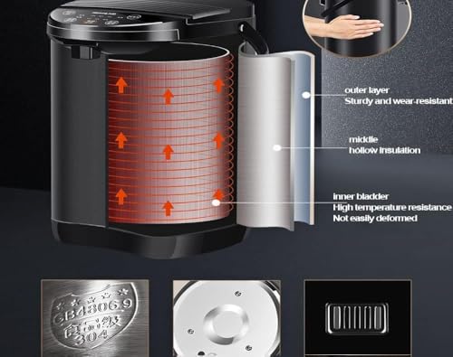 Dispenser istantaneo di acqua calda con temperatura regolabile, blocco bambini, base girevole, opzioni di erogazione multiple, timer 24 ore e funzione di ri-ebollizione per uso domestico e ufficio