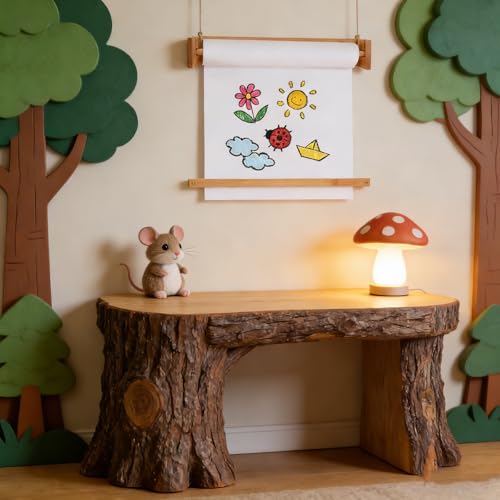 Caballete portarrollos de dibujo mural para rincón de manualidades infantil 6