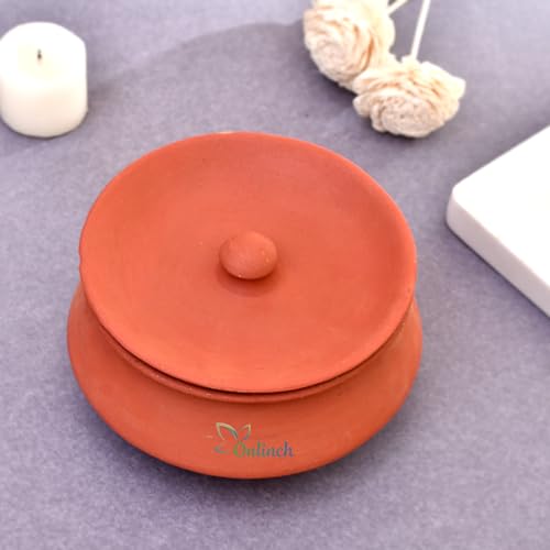 Image of Handmade Clay Curd Pot with Lid | Earthen Yogurt Setting Handi | Mitti Ki Dahi Jamane Ki Handi | 500 g Capacity | Natural & Traditional