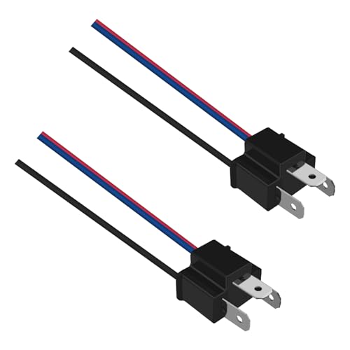 QKYS Car Headlight Wire Socket Connector, 2 Pcs H4 Male/Female Power Plug, Headlight Plug Replacement with 4 Wire Way Automotive Waterproof Electrical Connectors,for Truck Marine（Male）