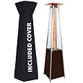 Pyramid outdoor heater, 48000 BTU Propane Patio Heater with Detachable Wheels and Protective Cover, Outdoor Propane Heaters for Patio(Brown)