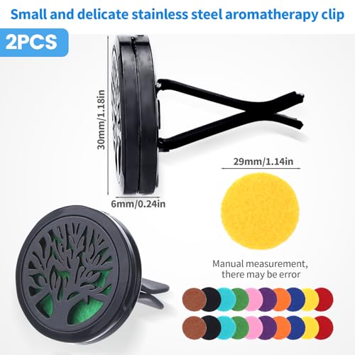 2 Stück Auto Aromatherapie,Auto Diffuser für ätherische öle,Auto Duft Auto,ätherisches öl Diffusor,Lufterfrischer Auto Lufterfrischer,Autoduft mit 20 Stücke Refill Pads für Auto Andere Indoor-Plätze