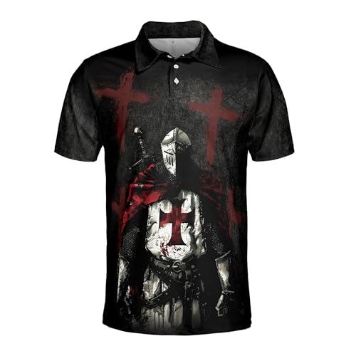 Mystic Knight Templar Proud to Be A Knight Men's Polo Shirt S-5XL2