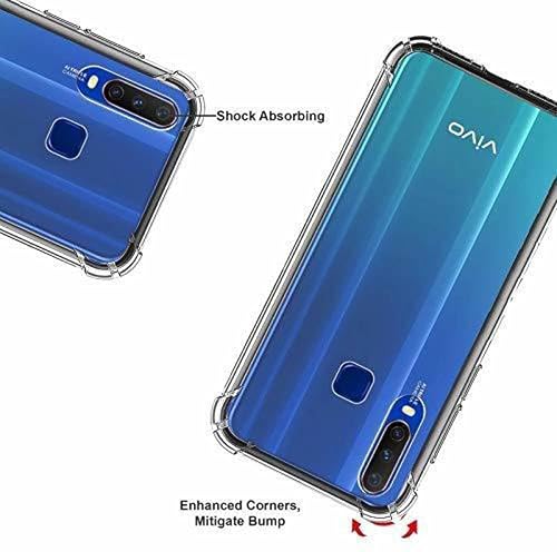 Image of Lustree Compatible with vivo Y12 Back Cover| Clear + TPU Case with 4 Corner Air Cushion Protection & Camera Protection | Slim& Stylus Cover for vivo Y12
